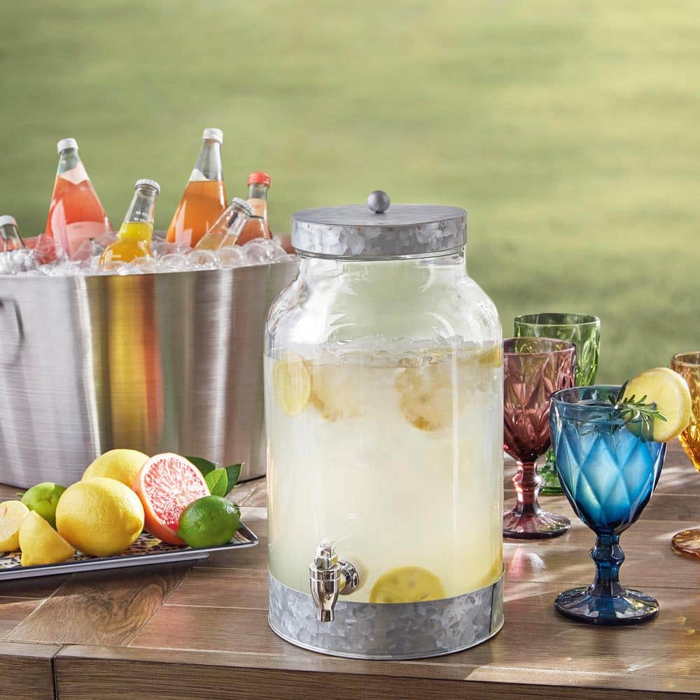 Artland Assorted Colors 14oz Footed Goblet Glass Set