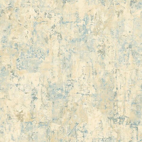 The Wallpaper Company 8 in. x 10 in. Blue and Beige Abstract Faux Texture Wallpaper Sample