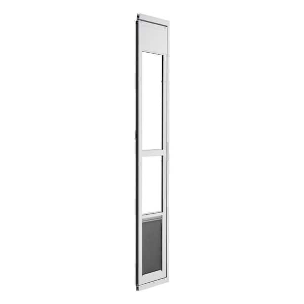 16.25 in H x 10.25 in W Adjustable Sliding Glass Dog Door, Aluminum Frame Pet Doors 75 7/8in. to 80 11/16in.
