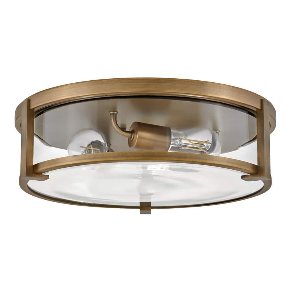 Brushed Bronze and Clear Glass LED Flush Mount Light