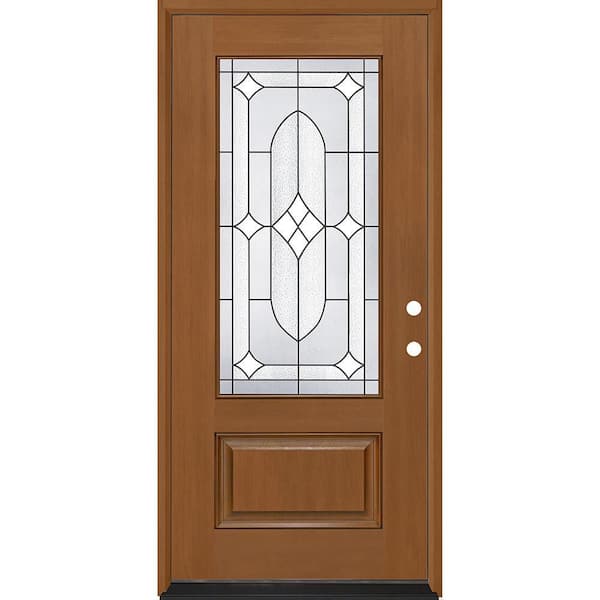 Regency 32 in. x 80 in. 3/4L Axis Glass LHIS AutumnWheat Stain Fiberglass Prehung Front Door with 4-9/16 Jamb