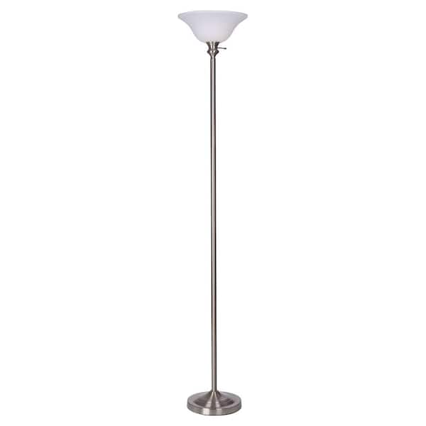 Nickel Torchiere Floor Lamp, Led Torchiere Floor Lamp Home Depot