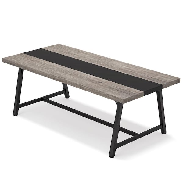 Tribesigns Cassey 70.9 in. Gray Computer Desk, Large Rectangle Conference Table Meeting Table