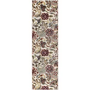 Deco Abstract Ivory 2 ft. x 8 ft. Indoor Runner Rug