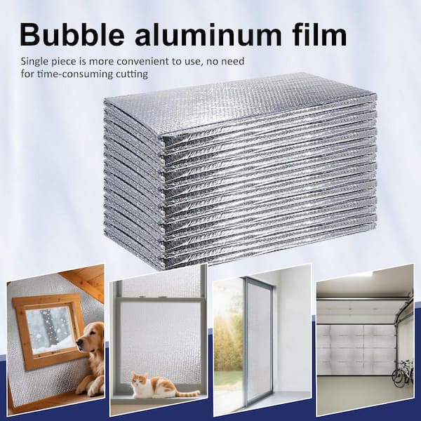 24 in. x 48 in. Garage Door Insulation Kit Reflective Insulation Aluminum Foil Radiant Barrier 24-Piece