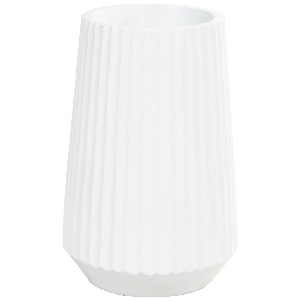 24 in. White Large Ribbed Floor Resin Decorative Vase price history on PriceWatchPro