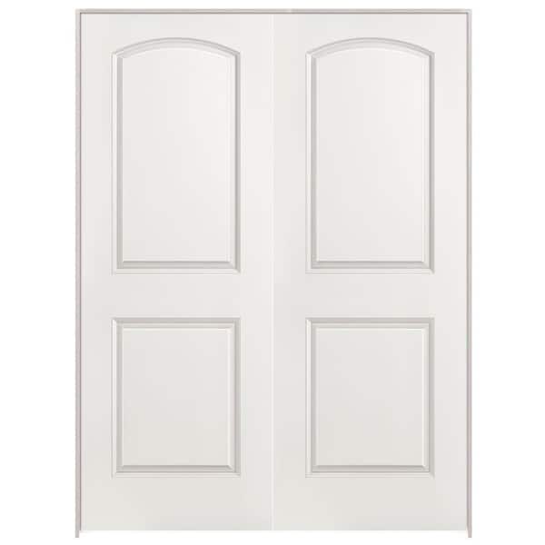 Double Door　～室内扉～ Masonite 48 in. x 80 in. Roman 2-Panel Round Top Primed White