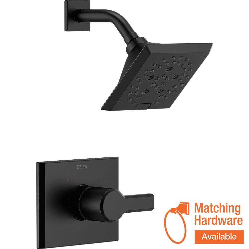 Delta Pivotal 1Handle WallMount Shower Trim Kit with Technology in Matte Black