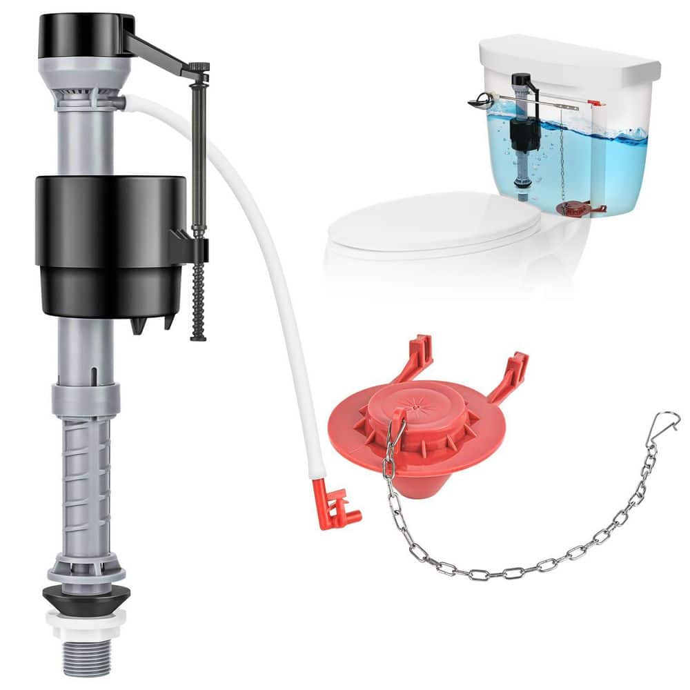 Universal Toilet Repair Kit for Inside Tank, Includes Adjustable Fill Valve and 2 in. Flapper (Red, 1-Pack) price history on PriceWatchPro
