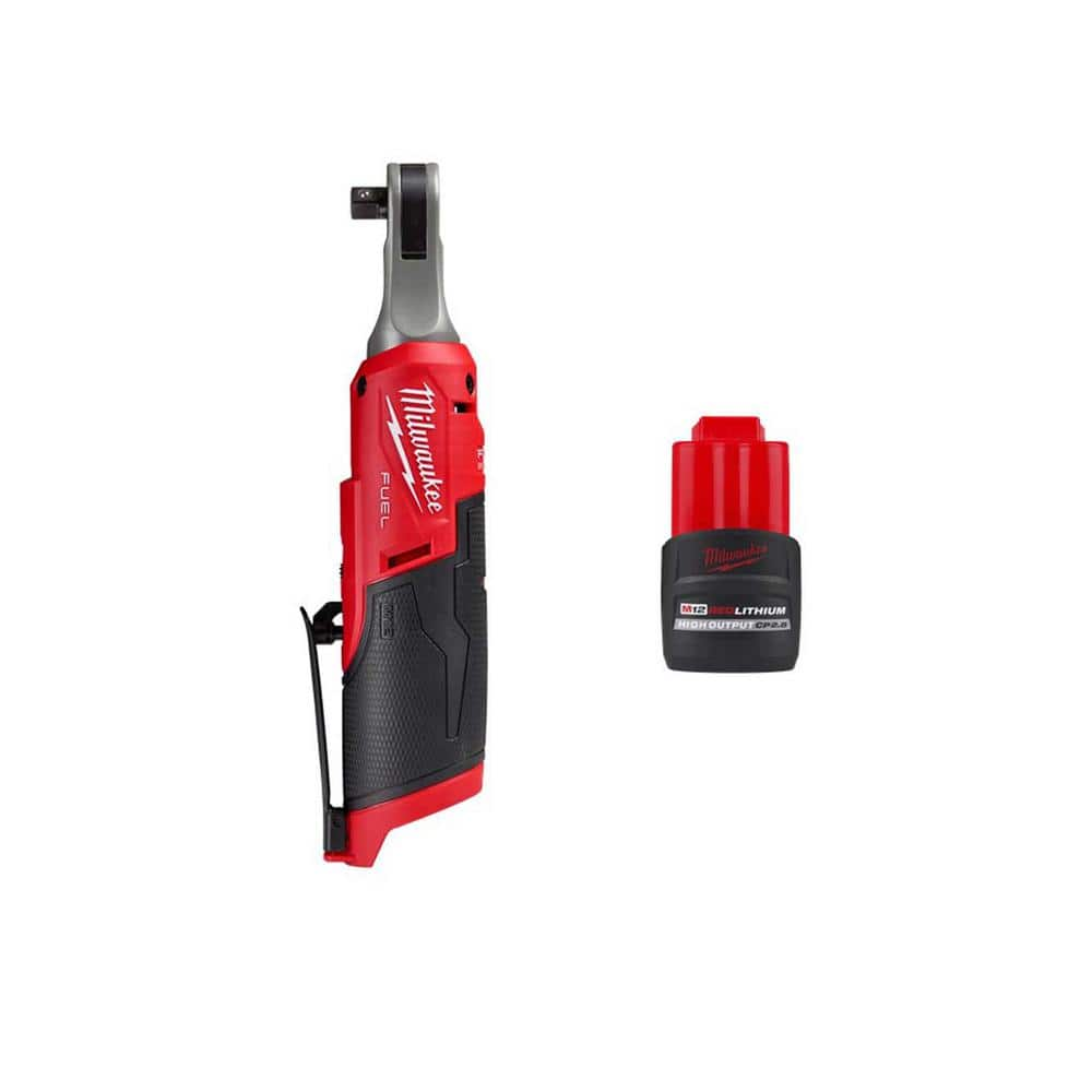 M12 FUEL 12-Volt Lithium-Ion Brushless Cordless High Speed 3/8 in. Ratchet w/CP High Output 2.5 Ah Battery Pack -  Milwaukee, 2567-2425