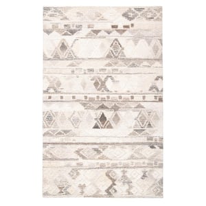 Beige Ivory and Gray Geometric 8 ft. x 10 ft. Area Rug