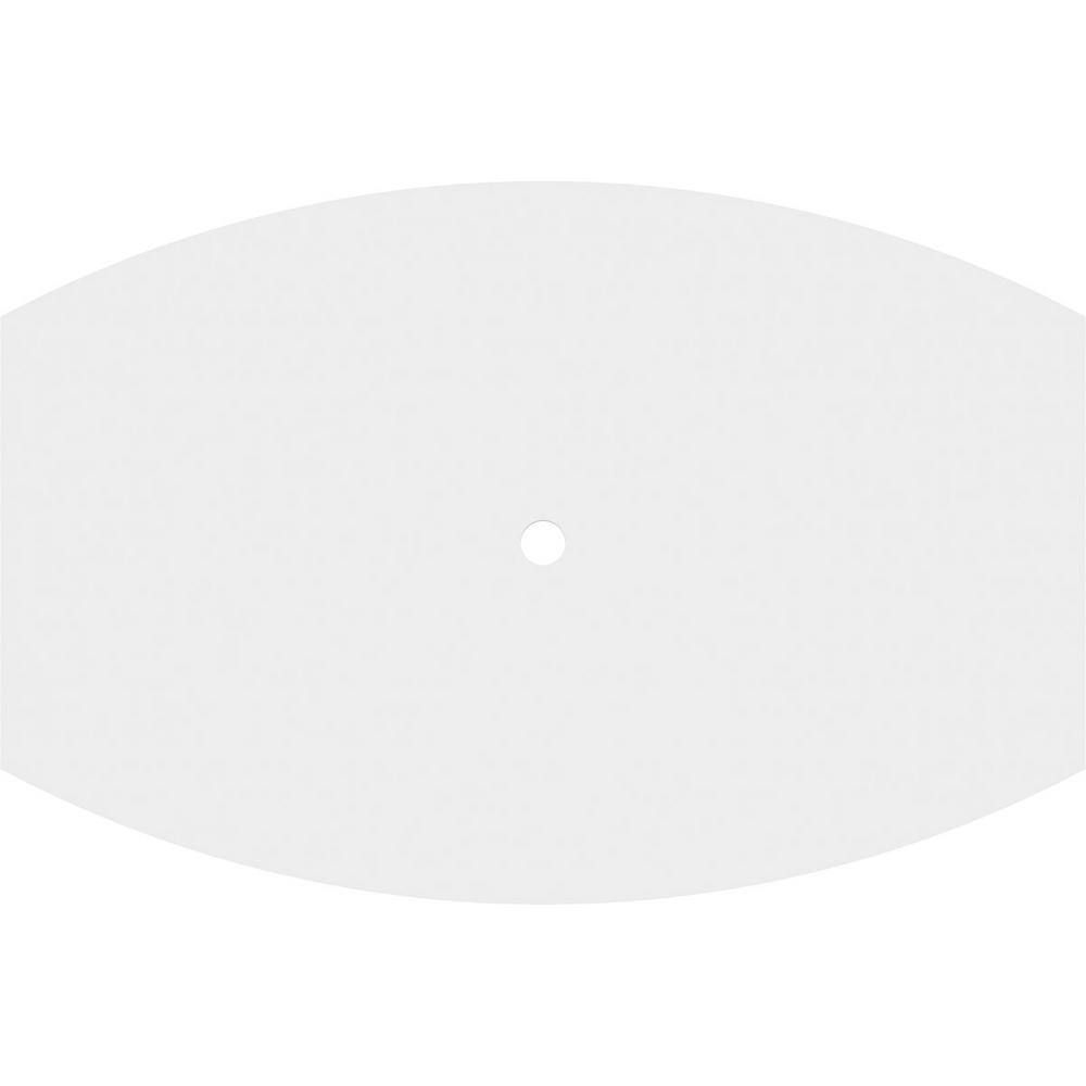 White Architectural Grade PVC Contemporary Ceiling Medallion, 24" x 16"