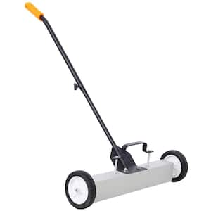 Ami 24 in. Rolling Magnetic Pick-Up Sweeper for Nails Needles Screws Collection