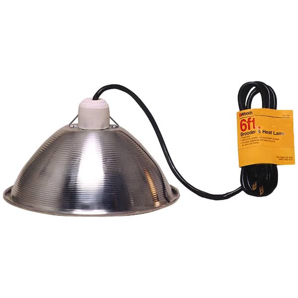 Woods - 250-Watt 6 ft. 18/2 SJTW Incandescent Brooder Work Light and Heat Lamp with 10.5 in. Reflector and Bulb Guard