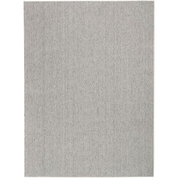 Nourison Natural Texture Ivory Grey 8 ft. x 10 ft. All-Over Design Contemporary Area Rug
