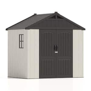 8ft. W x 6ft. D Plastic Outdoor Storage Shed with Floor, Resin Shed with Window (41.9 sq. ft.)