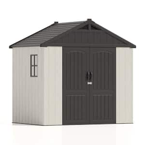Ultimate Luxury 8 ft. W x 6 ft. D Outdoor Storage Plastic Shed with Sloping Roof and Double Lockable Door (41.9 sq. ft.)