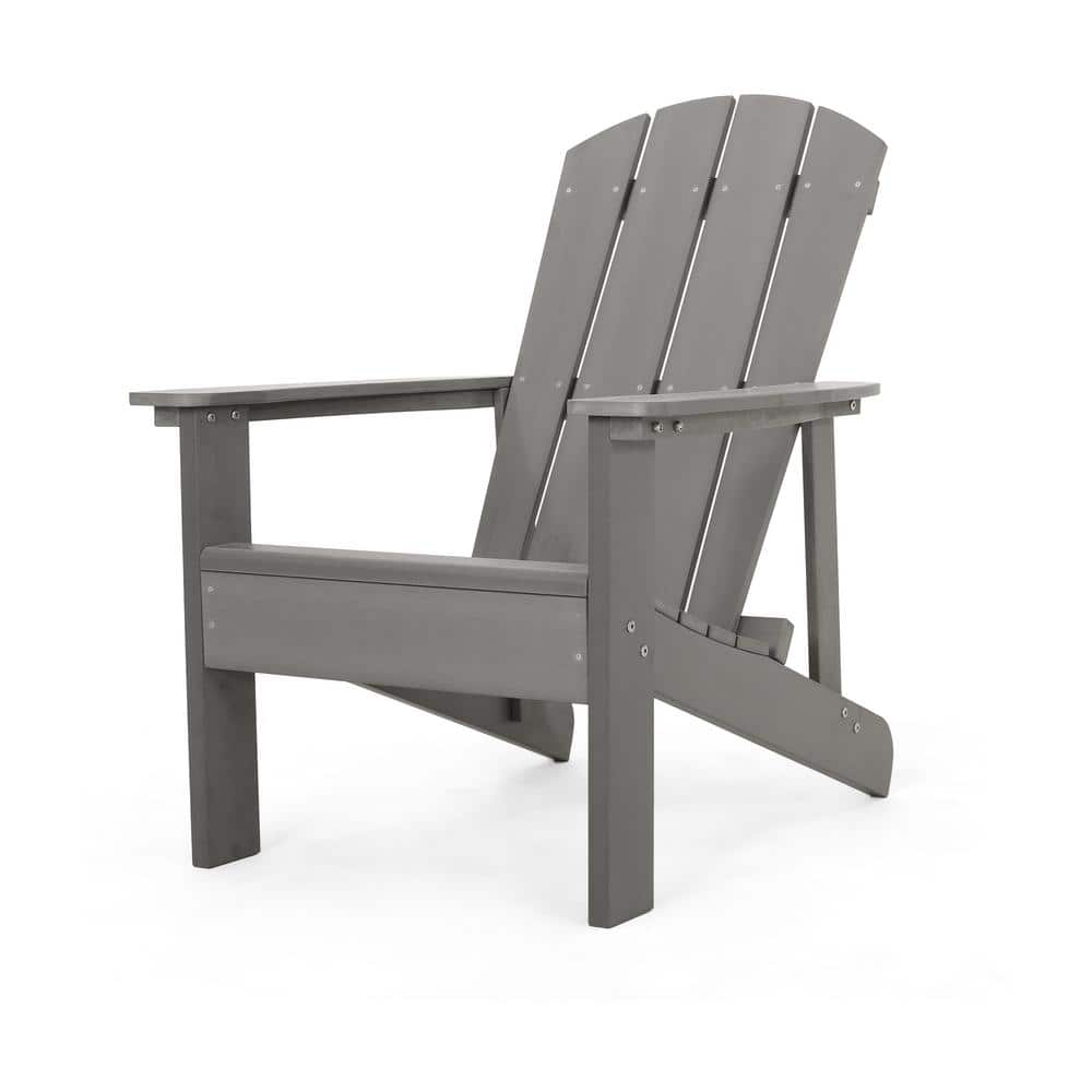 Noble House Giulietta Gray Composite Outdoor Patio Adirondack Chair 