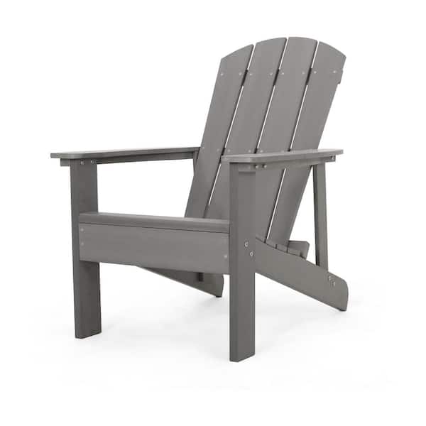 Noble House Giulietta Gray Composite Outdoor Patio Adirondack Chair