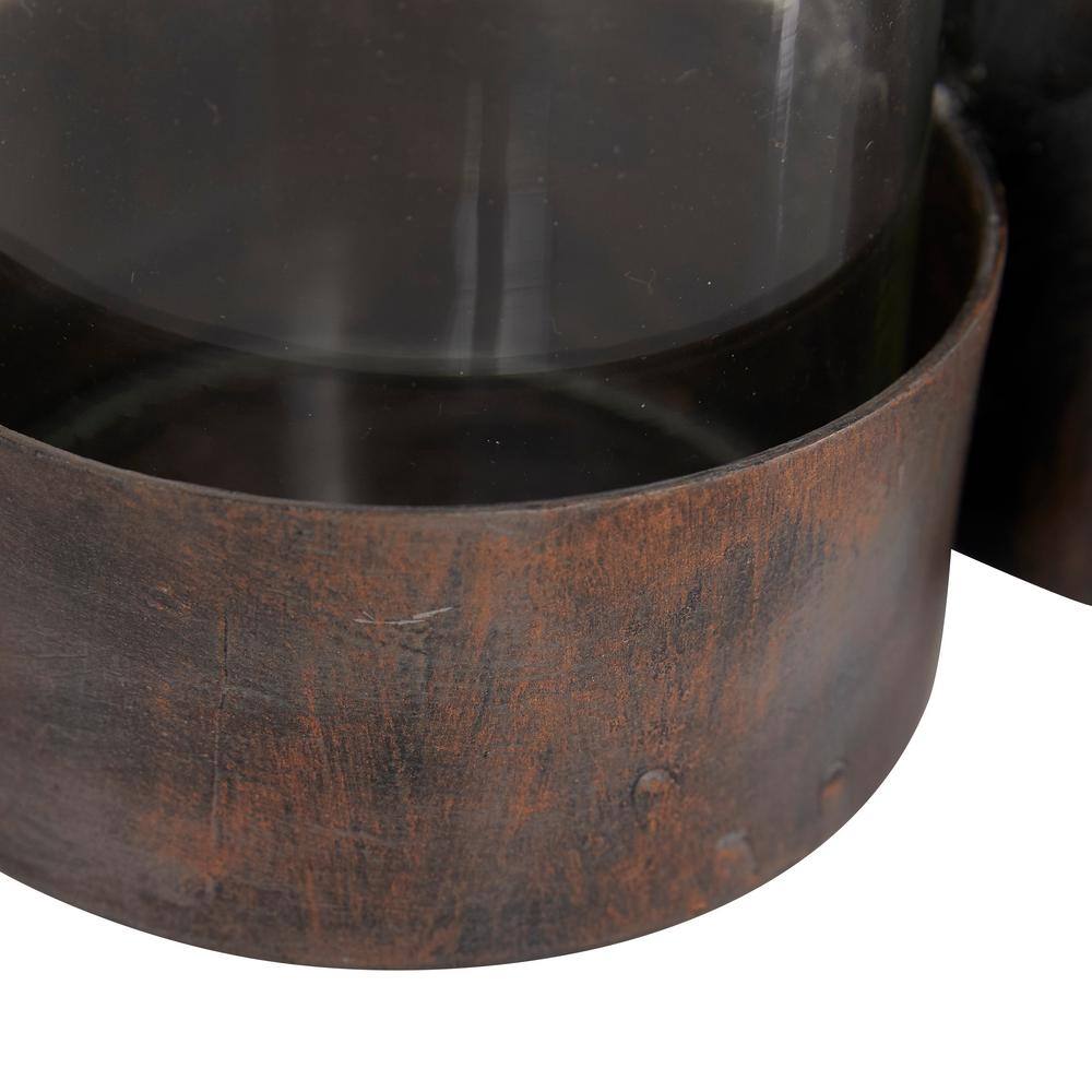 Black Metal and Glass 5-Holder Candle Centerpiece