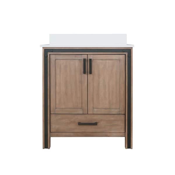 Ziva 30 in W x 22 in D Bath Vanity and Cultured Marble Top in Rustic Barnwood