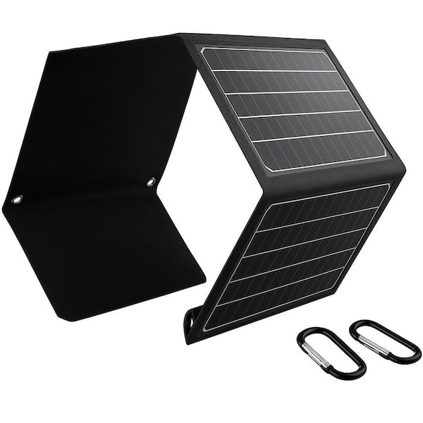 EKIEUDL 30W Solar Panel Charger with 3 USB Ports PD 18W Fast Charging IPX5 Waterproof Foldable Portable for Camping and Travel