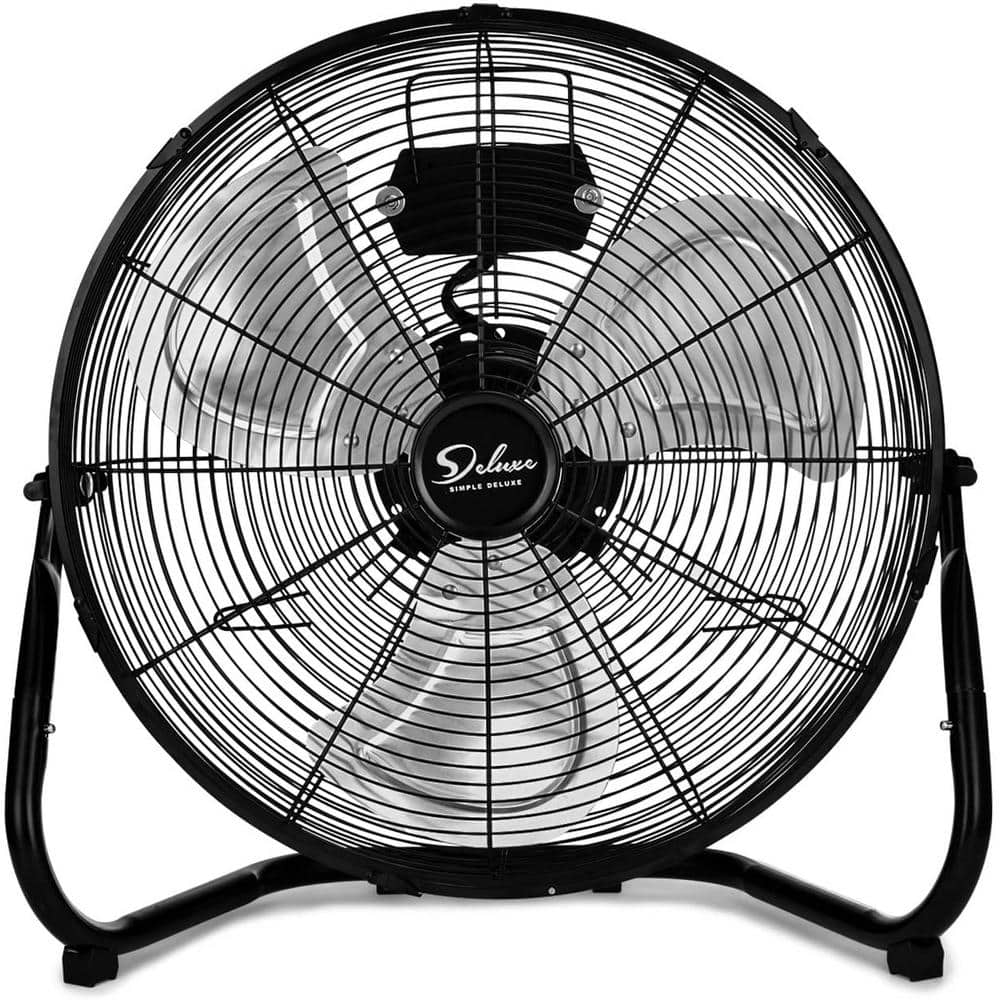 Aoibox 12 in. 3-Speed High-Velocity Industrial Heavy Duty Metal Floor Fan  in Black with Tilting Head for Outdoor/Indoor Use SNMX2985 - The Home Depot