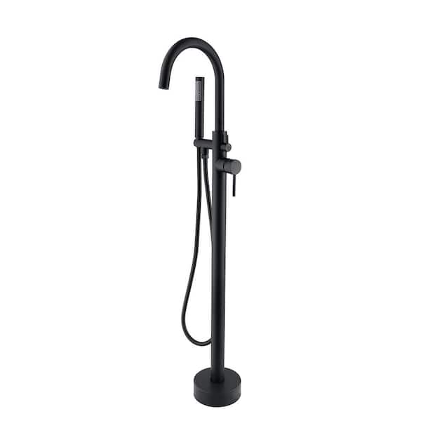 Maincraft Single-Handle Freestanding Tub Faucet with Hand Shower Head in Matte Black