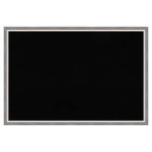 Theo Grey Narrow Wood Framed Black Corkboard 25 in. x 17 in. Bulletine Board Memo Board