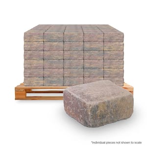Pavestone Rumbled Wall Pavestone RumbleStone Medium 3.5 in. x 7 in. x 7 in. Cafe Concrete ...