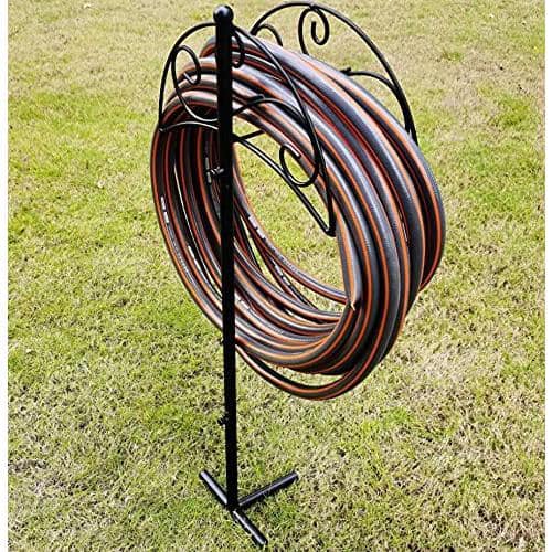 Black Heavy-Duty Metal Garden Hose Holder Stand