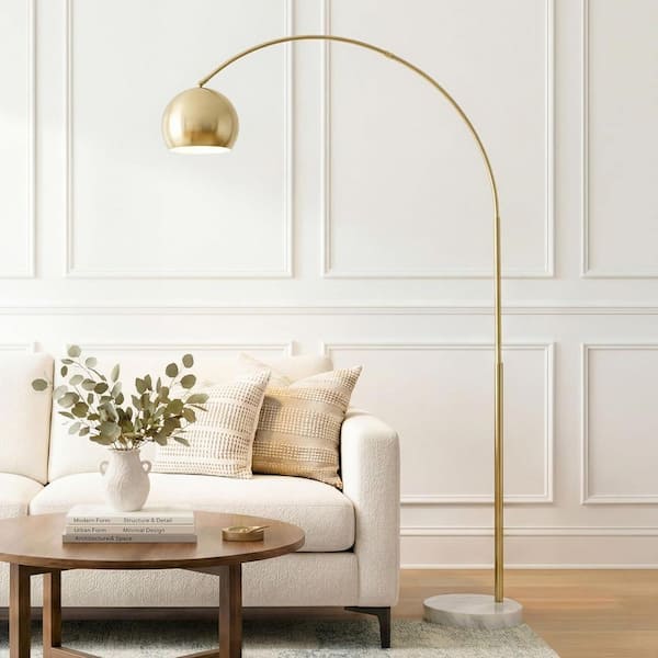 Brightech Olivia 75 in. Antique Brass Industrial 1-Light