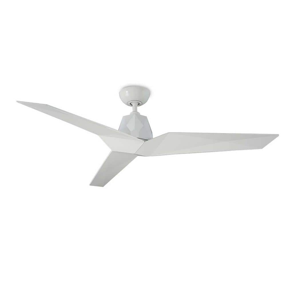 Gloss White 60'' 3-Blade Smart Ceiling Fan with Remote