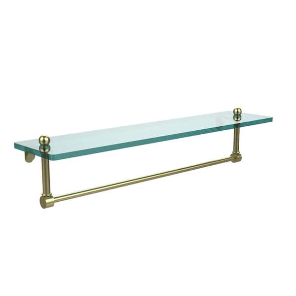 Prestige Regal 22 in. W x 5 in. H x 5 in. D Brass Rectangular Shelf with Towel Bar in Satin Brass