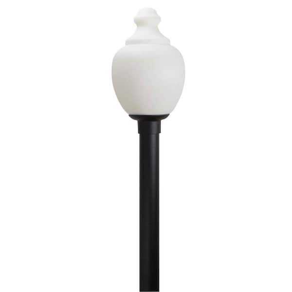 SOLUS Traditional Acorn 1-Light Black Post Mount Walkway Light with 3000K ENERGY STAR LED Lamp Fits 3 in. Dia Posts