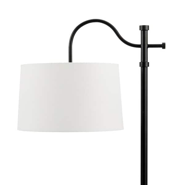 Hampton Bay Carver 58 in. Black Downbridge Floor Lamp with LED