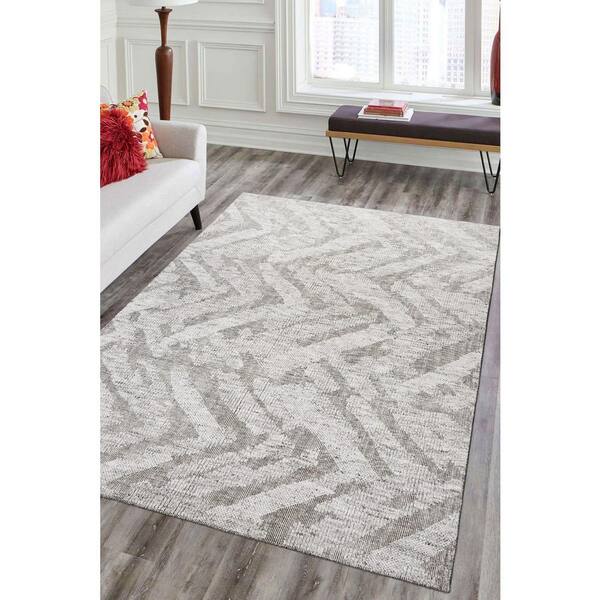 EORC Ivory 8 ft. x 10 ft. Area Rug Hand Knotted Wool Transitional High-Low  Rug HL14IV8X10 - The Home Depot