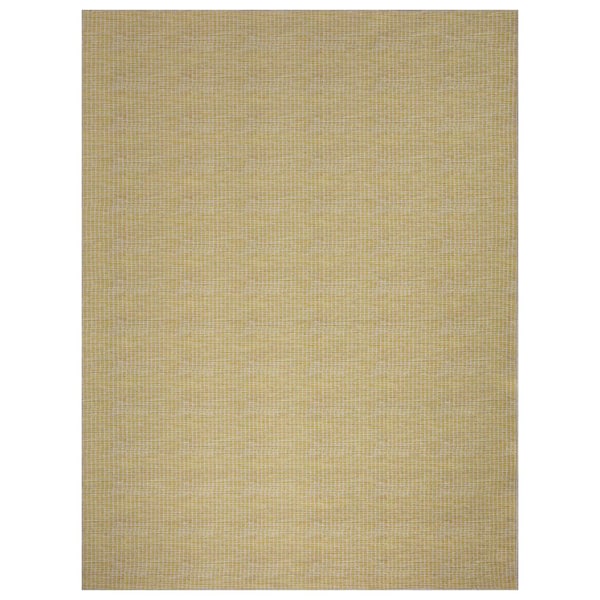 Ottomanson Non Shedding Washable Wrinkle-free Cotton Flatweave Solid 5x7 Indoor Area Rug, 5 ft. x 7 ft., Gold