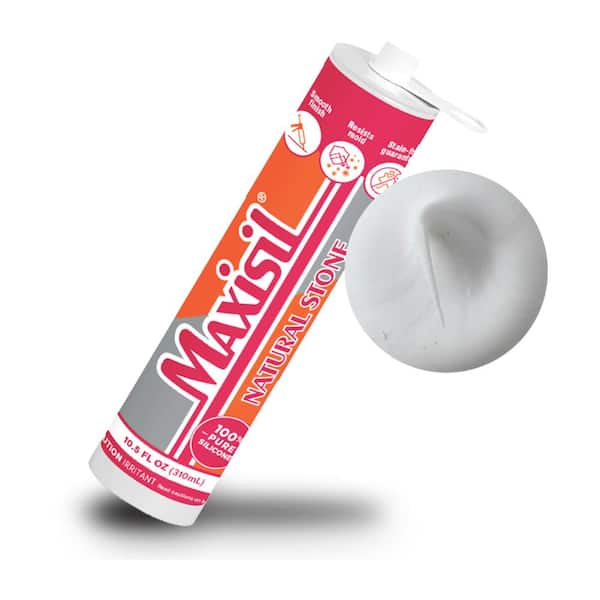 Maxisil 10.5 oz. White (Matte White) Standard Tube Natural Stone Silicone Sealant Tube (Each)