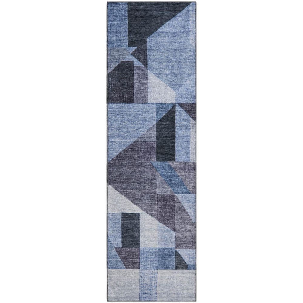 Mayfield Premium Machine Washable Abstract AMF2365 Blue 2 ft. x 7 ft. Runner Rug price history on PriceWatchPro