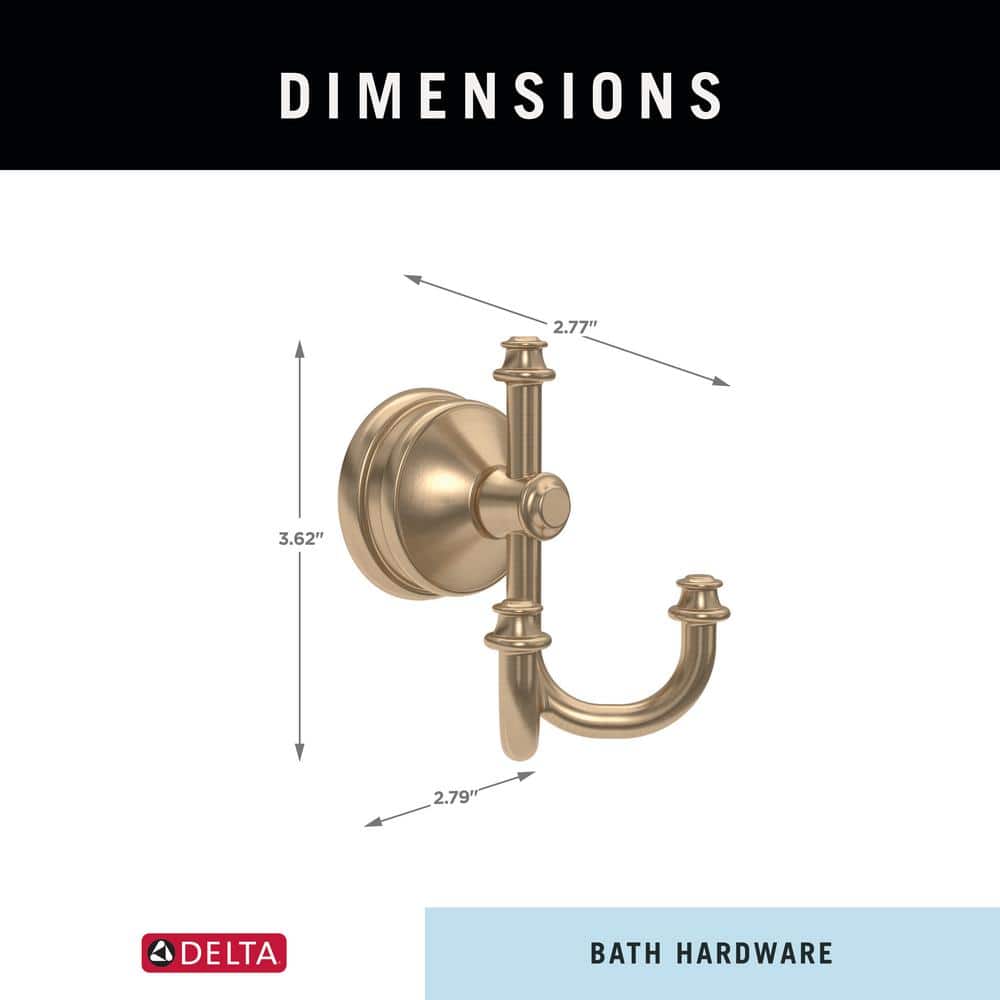 Champagne Bronze Triple Bathroom Towel Hook