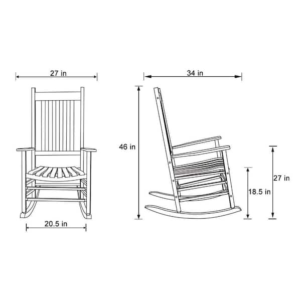 Vermont Porch Rocker Oak Wood Outdoor Rocking Chair