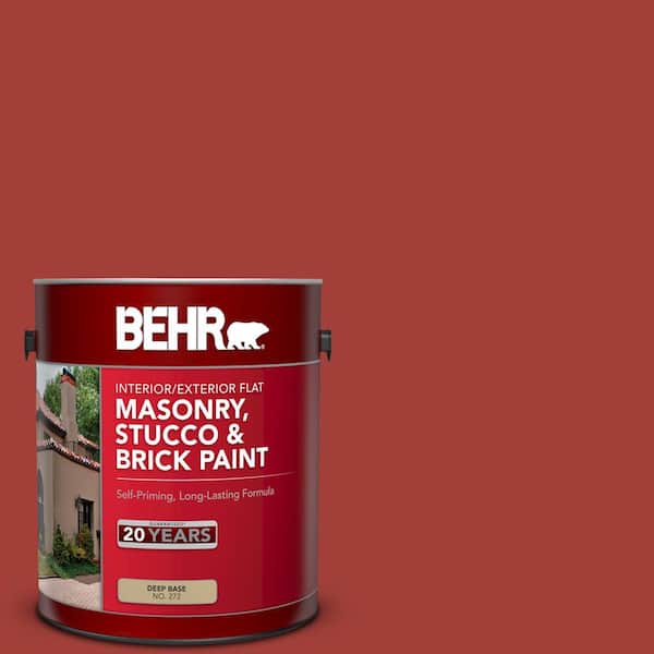 1 gal. #PPU2-16 Fire Cracker Flat Masonry, Stucco and Brick Interior/Exterior Paint