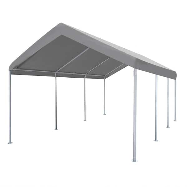 LAUREL CANYON 10 ft. W x 20 ft. Dx 9.3 ft. H Gray Roof Steel Open Carport Garage