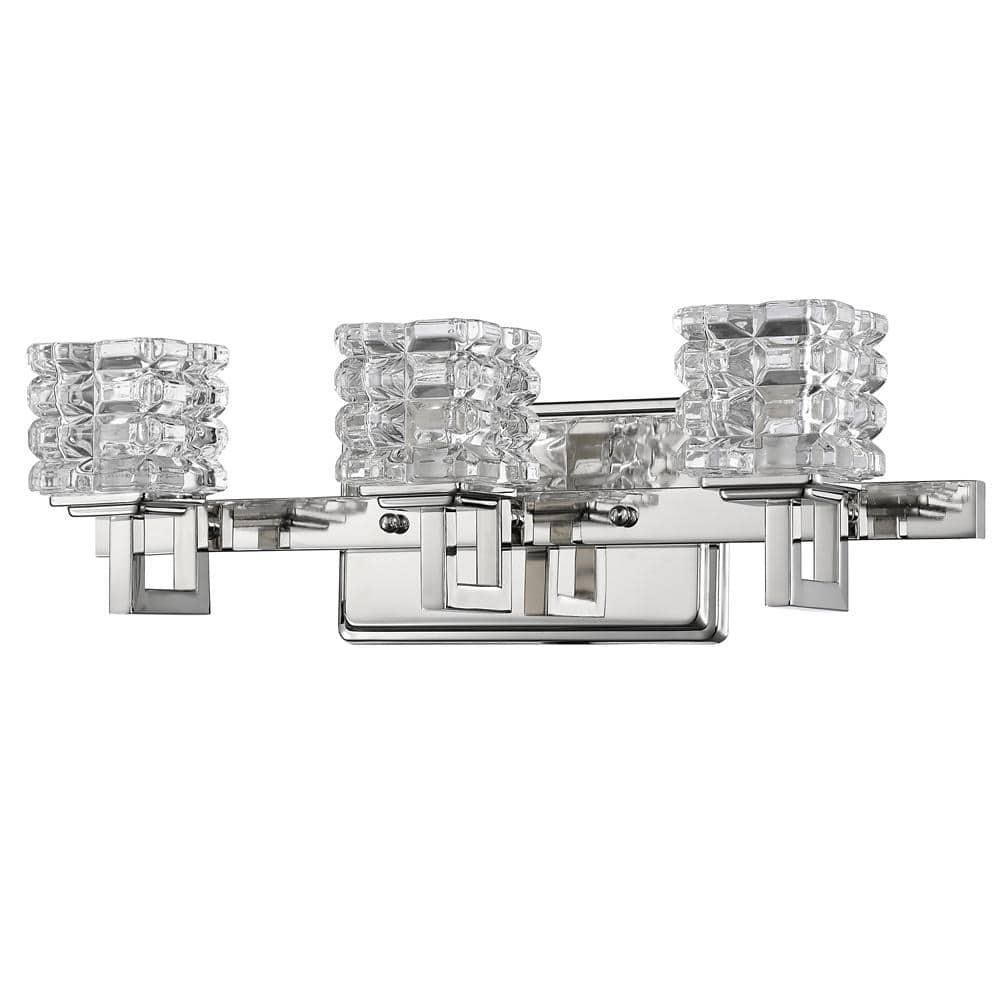 Acclaim Lighting Coralie 3 Light Polished Nickel Vanity Light With Pressed Crystal Shades In41316pn The Home Depot