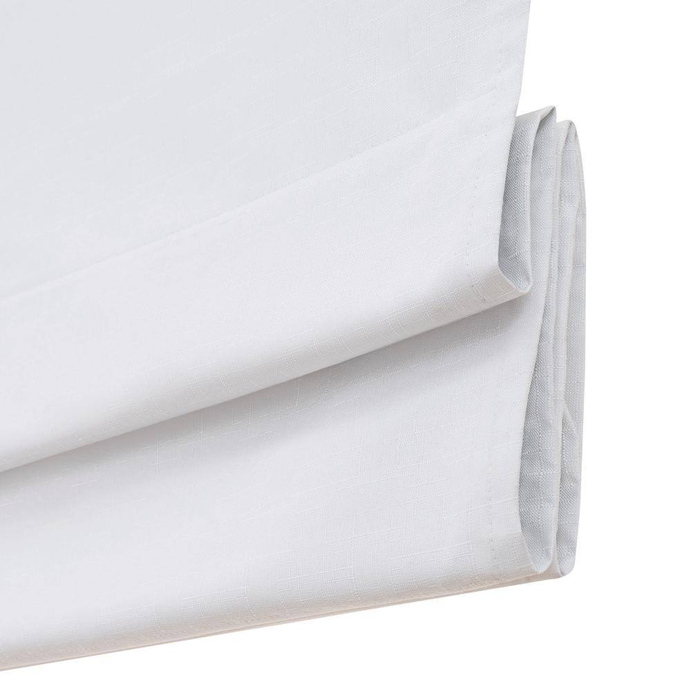 White Cordless Blackout Fabric Roman Shade 39" x 64"