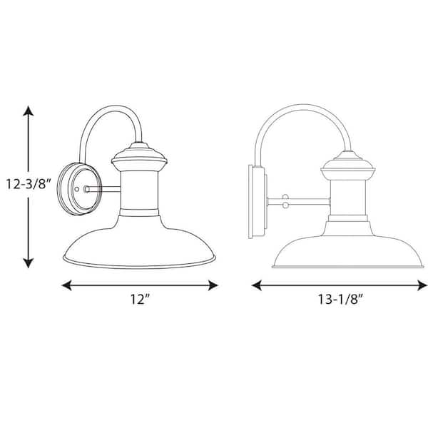 Brookside Collection 1-Light Gilded Iron Farmhouse Outdoor Large Wall Lantern Light