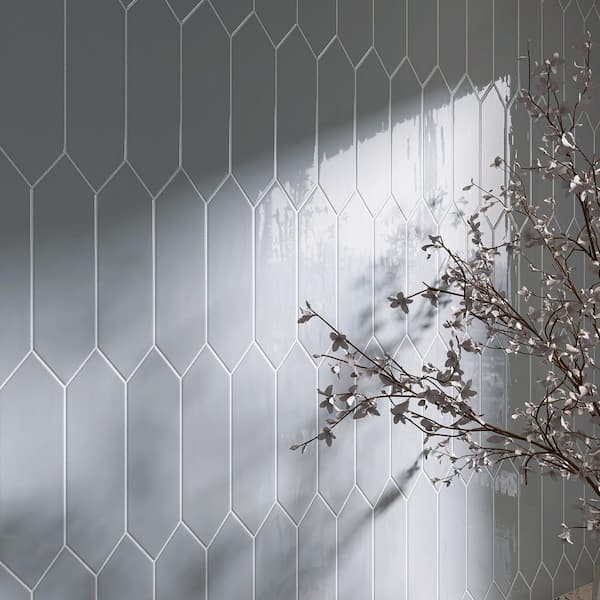 MOLOVO Atlanta Sky 2.95 in. X 11.81 in. Glossy Ceramic Picket Wall
