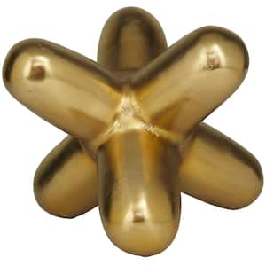 10 in. x 8 in. Gold Aluminum Jack Abstract Sculpture