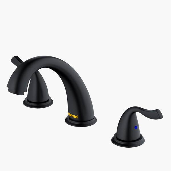 Karran Fulham 8 in. Widespread 2-Handle Bathroom Faucet with Matching Pop-Up Drain in Matte Black